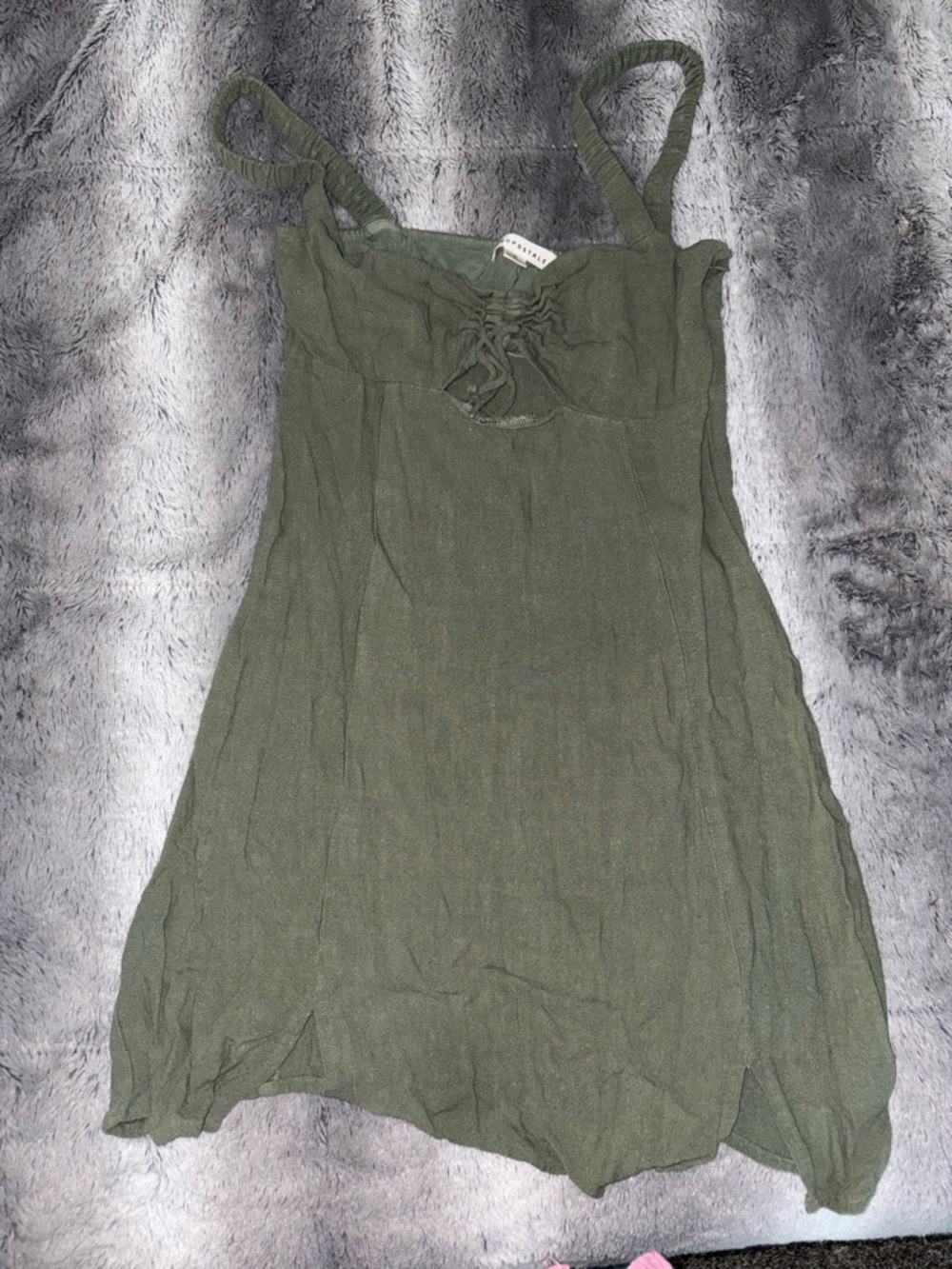 Aeropostale Olive Green Lace-Up Sundress